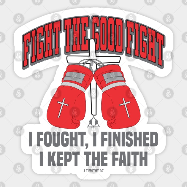 FIGHT THE GOOD FIGHT BOXING GLOVES Christian Design Sticker by ejsulu